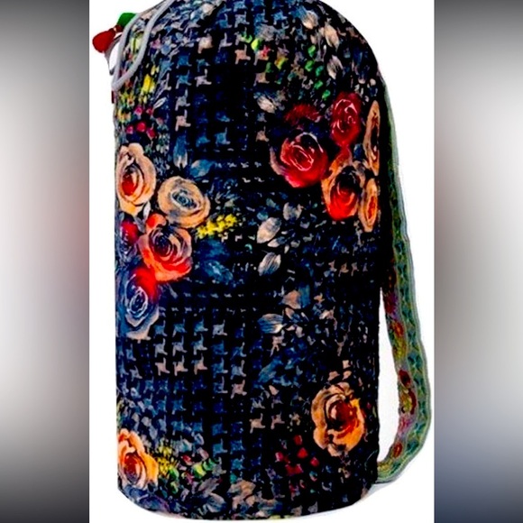 Johnny was fleece bag sling XL $90 boho spring floral bookbag backpack casual - Picture 1 of 5
